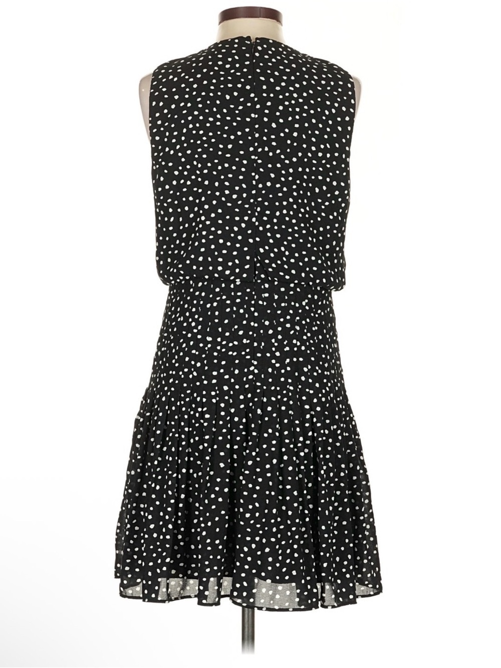 Ann Taylor Black and White Polka Dot Sleeveless Dress - Picture 2 of 6